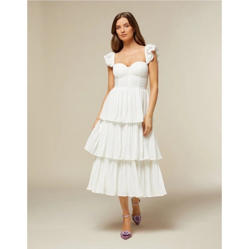 Rachel Parcell White Tiered Maxi Dress